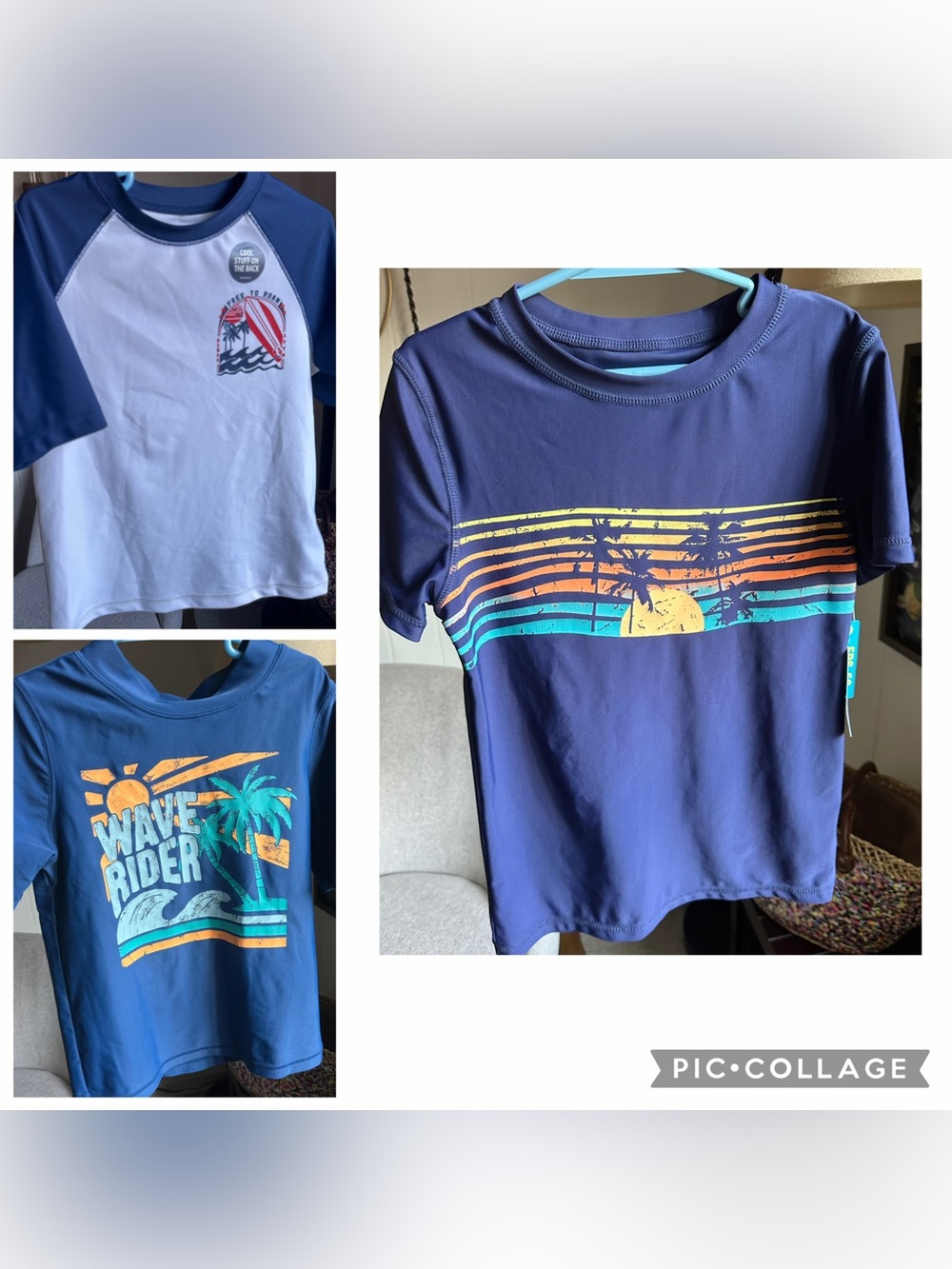 3 Boys Swim Shirts  – Size 7
